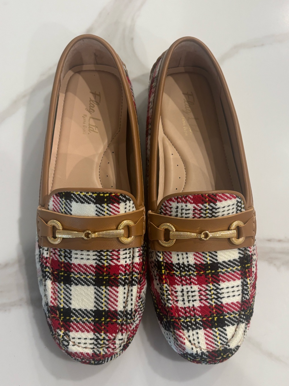 NEVER WORN- Flag Ltd Red Plaid Bit Moc Loafers